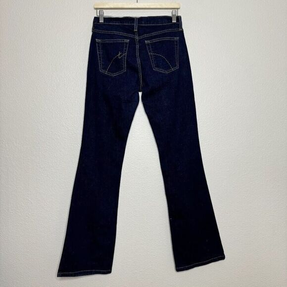 Vintage Tommy Jeans Y2K Size 7L Flare Leg Hilfiger Denim 33" Inseam Dark Wash - Picture 11 of 13